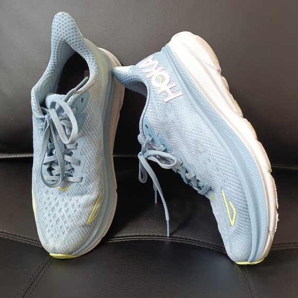 Hoka One One Clifton 9 Athletic Shoes Size 7.5B Sky Blue - Picture 5 of 17